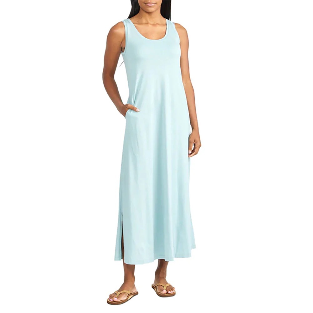 Free Fly Women's Heritage Midi Blue Bamboo Tank‎ Dress- Size XL